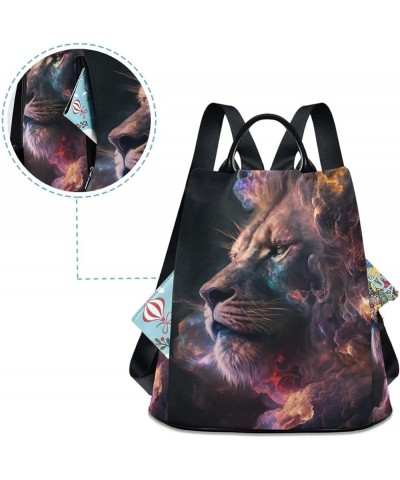 Wolf Totem in Fire Women Backpack Purse Anti Theft Design Travel Hiking Camping Rucksack Pack Lion and Fire on Black $16.35 B...