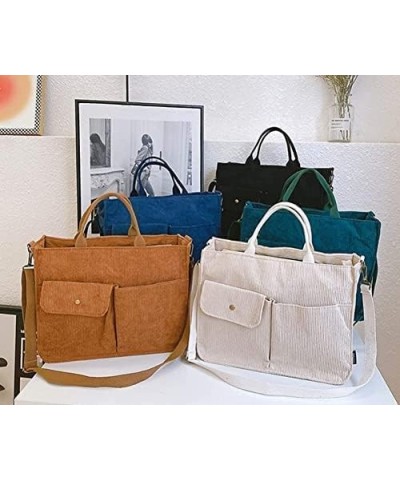 Tote Bag Women Corduroy Hobo Satchel College Travel Crossbody Bags Messenger Handbag 2023 A Apricot $24.39 Totes