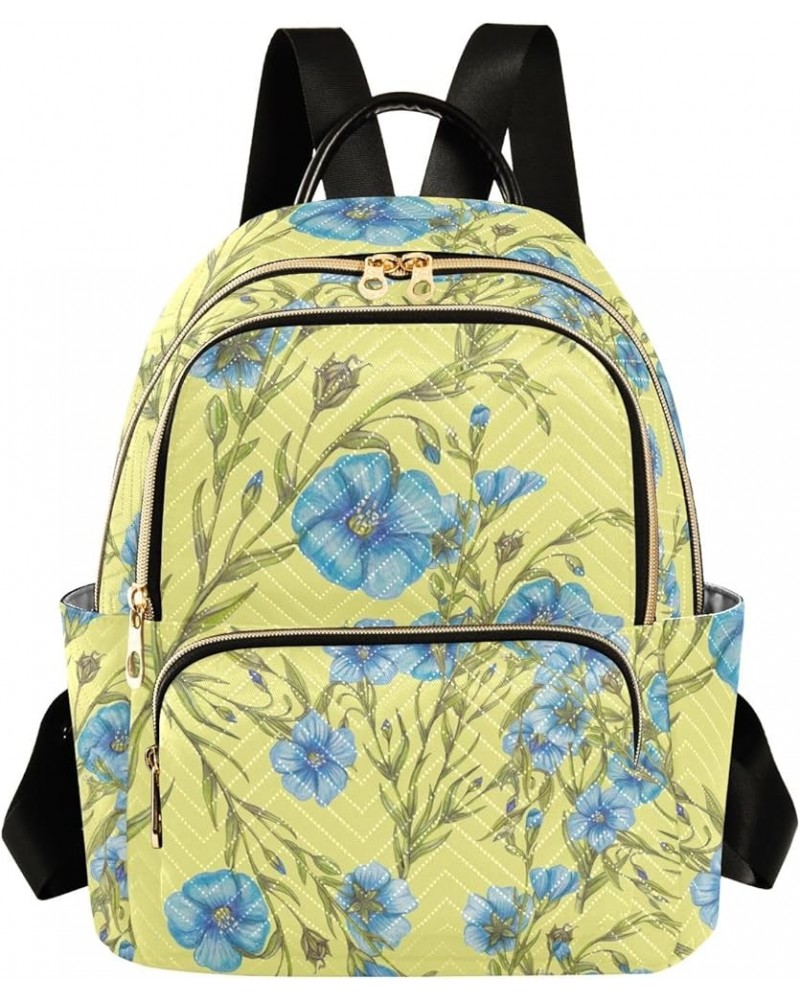 Mini Backpack Purse for Women Lightweight Girls Small Size Blue Flowers Yellow School Teens College Traveling Medium $18.14 B...