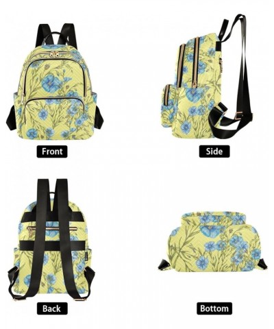 Mini Backpack Purse for Women Lightweight Girls Small Size Blue Flowers Yellow School Teens College Traveling Medium $18.14 B...