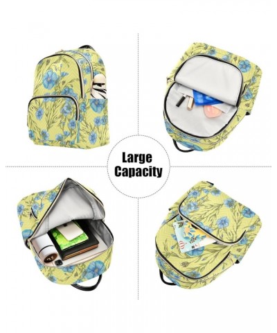 Mini Backpack Purse for Women Lightweight Girls Small Size Blue Flowers Yellow School Teens College Traveling Medium $18.14 B...