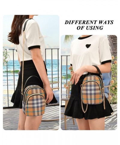 Women's Crossbody Bag, Geometric Plaid Three Zipper Design Handbag Shoulder Bag Wallet Color284 $15.59 Crossbody Bags