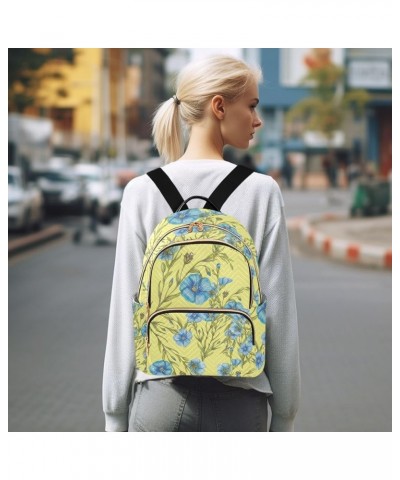 Mini Backpack Purse for Women Lightweight Girls Small Size Blue Flowers Yellow School Teens College Traveling Medium $18.14 B...