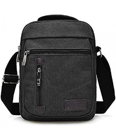 Canvas Small Messenger Bag for Women, Casual Shoulder Bag Travel Organizer Bag Multi-Pocket Purse Crossbody Handbag Black $29...