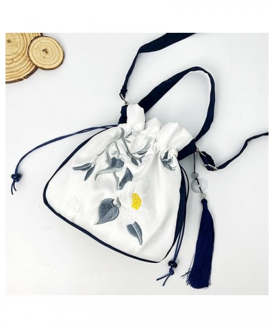 Embroidered Crossbody Shoulder Bag for Women Cell Phone Purse Casual Shopping Bag Dark Blue $14.99 Totes