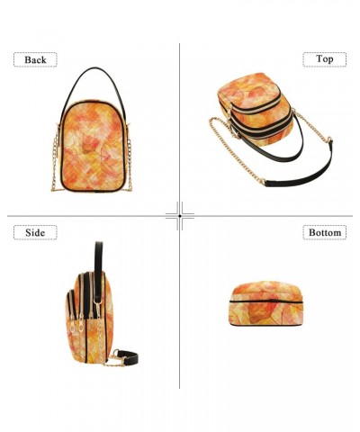 Small Crossbody Bags for Women Trendy Vibrant Abstract Leaves Golden Toned Travel Sling Bag Women's Crossbody Handbags Satche...