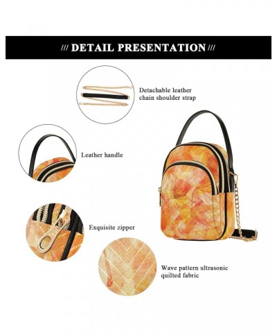 Small Crossbody Bags for Women Trendy Vibrant Abstract Leaves Golden Toned Travel Sling Bag Women's Crossbody Handbags Satche...