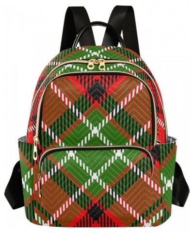 Colorful Plaid Women's Backpack Wallet Casual Small Backpack Fashion Women's Travel Bag School Backpack Color239 Medium $16.1...