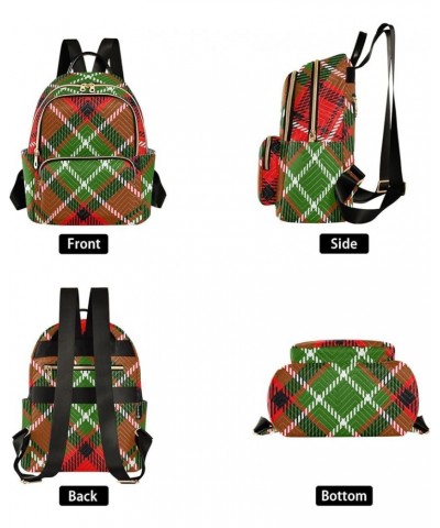 Colorful Plaid Women's Backpack Wallet Casual Small Backpack Fashion Women's Travel Bag School Backpack Color239 Medium $16.1...