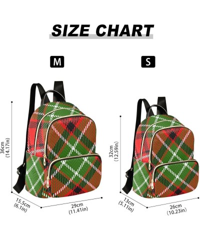 Colorful Plaid Women's Backpack Wallet Casual Small Backpack Fashion Women's Travel Bag School Backpack Color239 Medium $16.1...