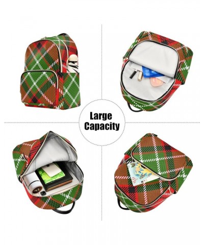 Colorful Plaid Women's Backpack Wallet Casual Small Backpack Fashion Women's Travel Bag School Backpack Color239 Medium $16.1...