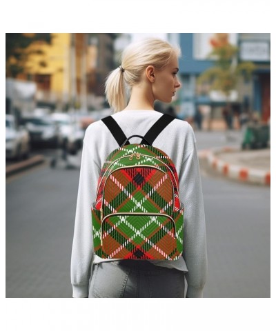 Colorful Plaid Women's Backpack Wallet Casual Small Backpack Fashion Women's Travel Bag School Backpack Color239 Medium $16.1...