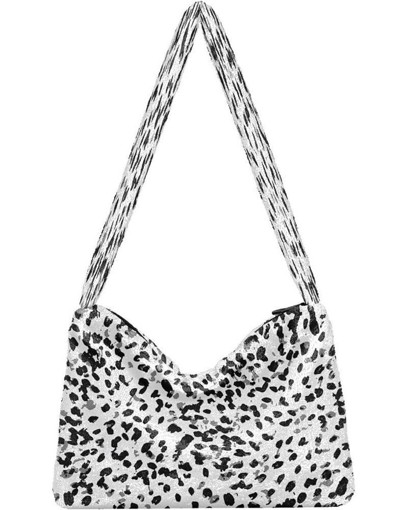 Cute Cartoon Dinosaur Women Designers Hobo Bags, Furry Tote Shoulder Purse Bag Print Abstract Animal Skin $8.40 Totes