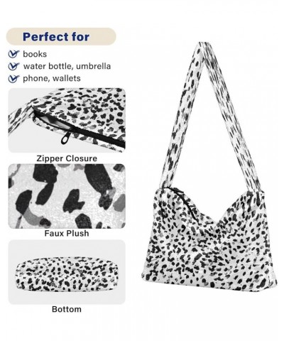 Cute Cartoon Dinosaur Women Designers Hobo Bags, Furry Tote Shoulder Purse Bag Print Abstract Animal Skin $8.40 Totes