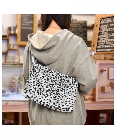 Cute Cartoon Dinosaur Women Designers Hobo Bags, Furry Tote Shoulder Purse Bag Print Abstract Animal Skin $8.40 Totes