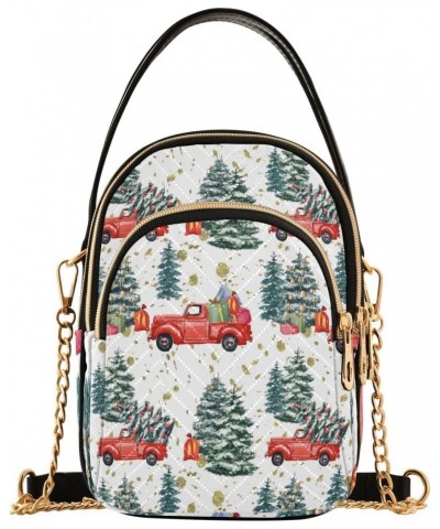 Christmas Retro Truck Tree Crossbody Bags for Women Cross Body Purses Side Bag with Chain Strap for Gifts Women $13.51 Crossb...