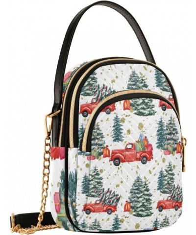 Christmas Retro Truck Tree Crossbody Bags for Women Cross Body Purses Side Bag with Chain Strap for Gifts Women $13.51 Crossb...