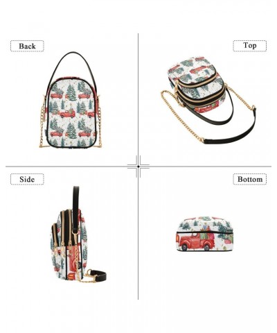 Christmas Retro Truck Tree Crossbody Bags for Women Cross Body Purses Side Bag with Chain Strap for Gifts Women $13.51 Crossb...