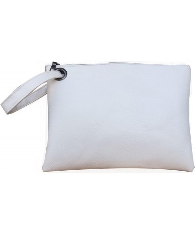 Oversized Clutch Bag Purse and Handbag Womens Large PU Leather Evening Wristlet Handbags White $10.06 Evening Bags