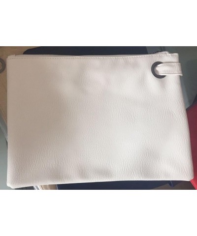 Oversized Clutch Bag Purse and Handbag Womens Large PU Leather Evening Wristlet Handbags White $10.06 Evening Bags