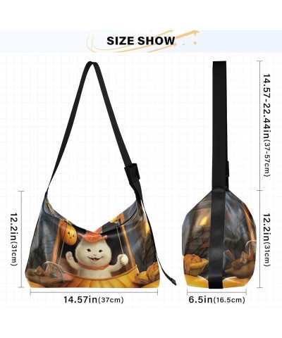 Reggae Color PU Leather Shoulder Bag Shoulder Tote Bag Men's Cross Body Bag Halloween Cat Pumpkin Car $17.01 Hobo Bags