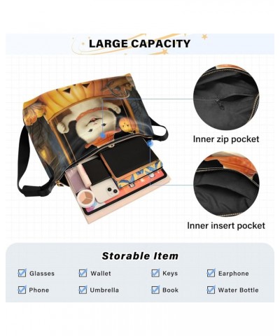 Reggae Color PU Leather Shoulder Bag Shoulder Tote Bag Men's Cross Body Bag Halloween Cat Pumpkin Car $17.01 Hobo Bags