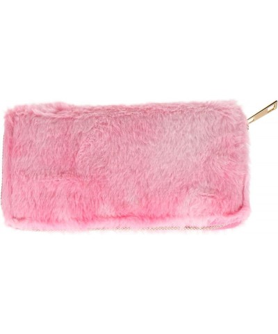 1Pc gradient plush wallet womens wallet Women Purse fuzzy wallet Ladies Women Faux Fur Wallet womens handbags wallet zip arou...