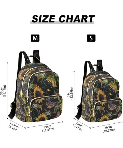 Vintage Sunflower and Butterfly Women Backpack Purse Ladies Fashion Shoulder Bag Daypack Travel Bag 7.5L Medium $17.35 Backpacks