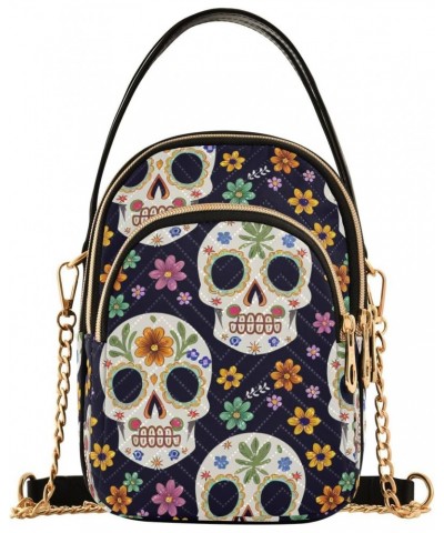 Halloween Flowers Sugar Skull Crossbody Bags for Women Small Chain Shoulder Bag Purses Hand Bags for Work Gifts Travel $11.18...