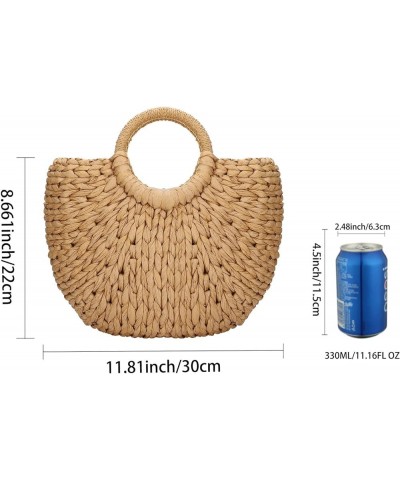 Women Summer Beach Bag, Straw Handbag Top Handle Big Capacity Travel Tote Purse Hand Woven Straw Large Hobo Bag With Scarves ...