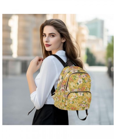 Small Backpack for Women Travel Bag Cute Small Flower Yellow Daypack Purse Fashion Shoulder Bag Rucksack Medium B269 $15.33 B...