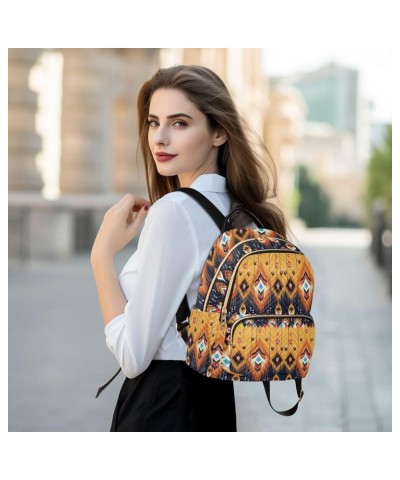 Retro Ikat Ethnic Theme Mini Backpack Purse for Women, Geometric Travel Backpack Fashion Backpack Handbag Shoulder Bag Small ...