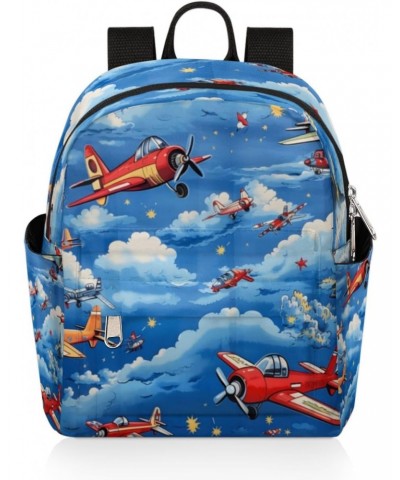 Cartoon Airplane Print Small Backpack for Women Ladies Mini Backpack Travel Casual Backpack Purse Satchel Daypack $19.56 Back...