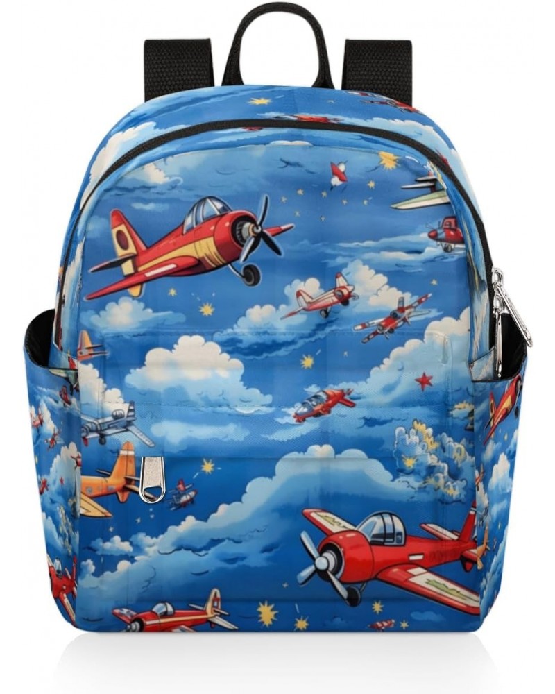 Cartoon Airplane Print Small Backpack for Women Ladies Mini Backpack Travel Casual Backpack Purse Satchel Daypack $19.56 Back...