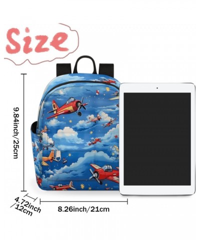 Cartoon Airplane Print Small Backpack for Women Ladies Mini Backpack Travel Casual Backpack Purse Satchel Daypack $19.56 Back...