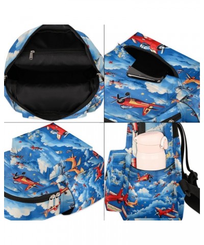 Cartoon Airplane Print Small Backpack for Women Ladies Mini Backpack Travel Casual Backpack Purse Satchel Daypack $19.56 Back...