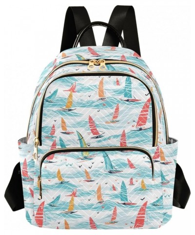 Cartoon Boat Fashion Backpack Purse for Women, Casual Daypacks, Ladies Gift for Traveling Hiking Multicolor Medium $14.57 Bac...