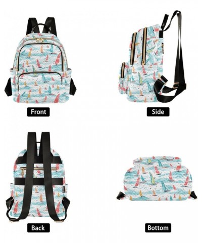 Cartoon Boat Fashion Backpack Purse for Women, Casual Daypacks, Ladies Gift for Traveling Hiking Multicolor Medium $14.57 Bac...