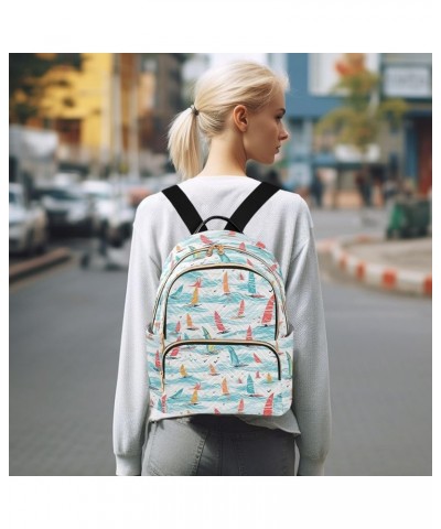 Cartoon Boat Fashion Backpack Purse for Women, Casual Daypacks, Ladies Gift for Traveling Hiking Multicolor Medium $14.57 Bac...