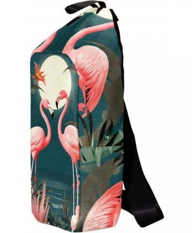 Crossbody Bags for Women,Crossbody Bag Men,Small Sling Bag,Floral Flamingos Jungle Moon,Crossbody Purse $11.09 Crossbody Bags