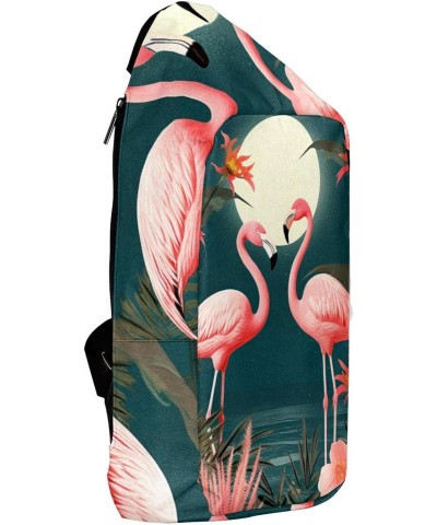 Crossbody Bags for Women,Crossbody Bag Men,Small Sling Bag,Floral Flamingos Jungle Moon,Crossbody Purse $11.09 Crossbody Bags