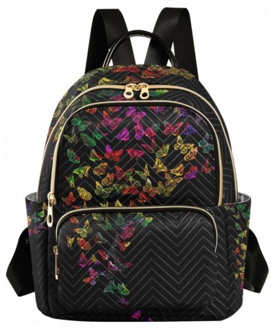 Travel Backpack Purse for Women Fashion Anti-theft Work Casual Butterfly Rainbow Color Daypack Shoulder Bag Medium Size Mediu...