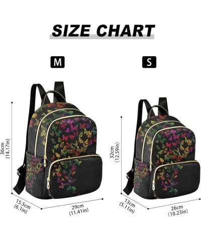 Travel Backpack Purse for Women Fashion Anti-theft Work Casual Butterfly Rainbow Color Daypack Shoulder Bag Medium Size Mediu...