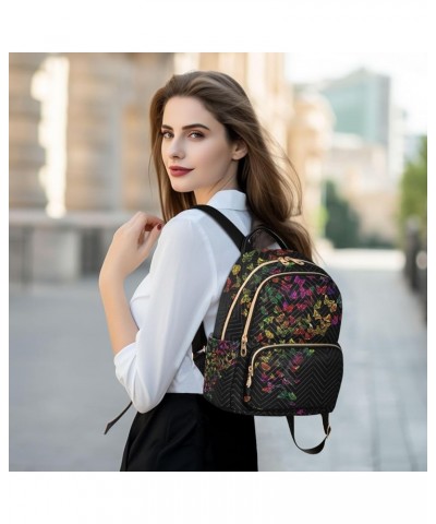 Travel Backpack Purse for Women Fashion Anti-theft Work Casual Butterfly Rainbow Color Daypack Shoulder Bag Medium Size Mediu...