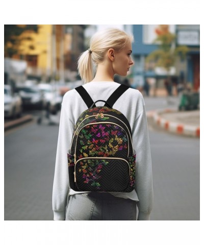 Travel Backpack Purse for Women Fashion Anti-theft Work Casual Butterfly Rainbow Color Daypack Shoulder Bag Medium Size Mediu...