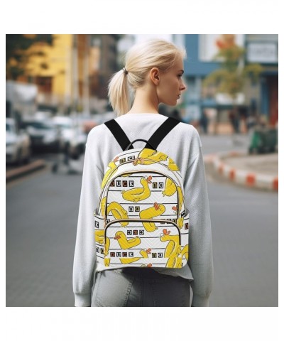 Backpack Purse for Women Cartoon Doodle Yellow Duck, Mini Fashion Backpack Amusing Lightweight Casual Daypack Shoulder Bag Tr...