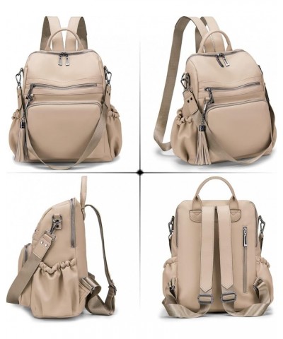 Women Backpack Purse Fashion Leather Large Ladies Shoulder Bags Travel Backpack Purse for Women E-creamy White $18.45 Backpacks