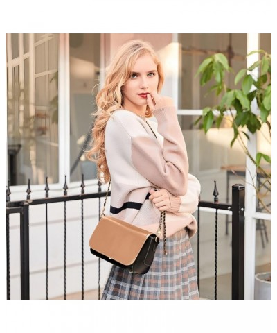 Sage Side Crossbody Purse, PU Leather, Crossbody Flap Shoulder Bag, Travel Crossbody Women Apricot $22.39 Crossbody Bags