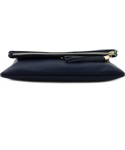 Envelope Clutch Bags for Women Foldover Crossbody Tassel Wallet with Chain Strap, Elegant Evening Purse 1-navy-lp $14.70 Wris...