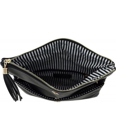 Envelope Clutch Bags for Women Foldover Crossbody Tassel Wallet with Chain Strap, Elegant Evening Purse 1-navy-lp $14.70 Wris...